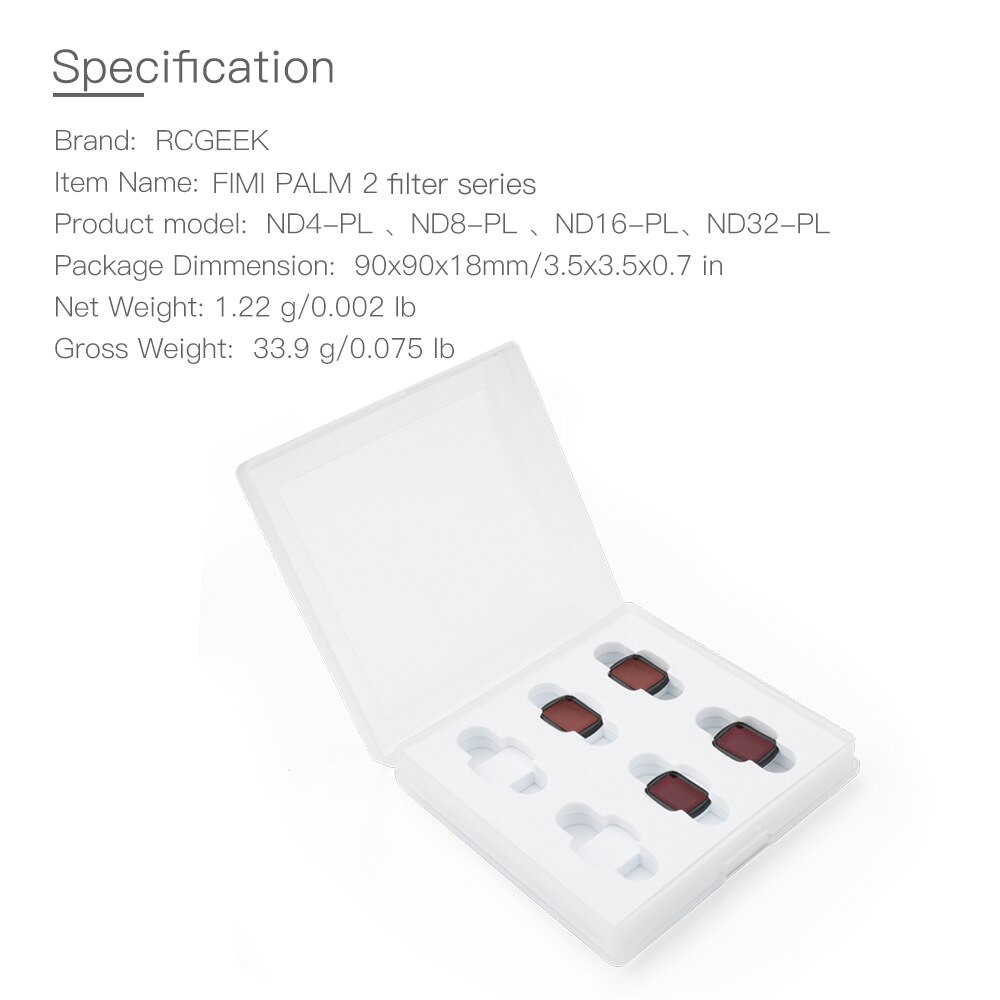 Filtro de lente FIMI PALM 2, Kit CPL NDPL para FIMI PALM 2, conjunto de filtros, cardán para cámara de acción de mano, accesorios para cámara