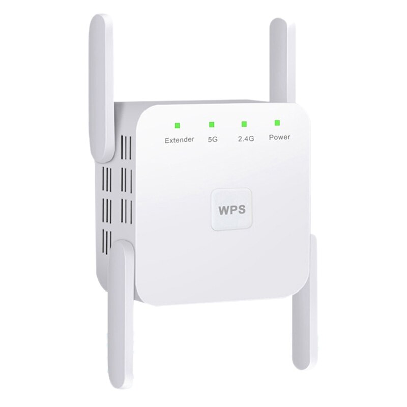 O amplificador 2.4g suporta 5g banda dupla 1200m quatro antena wifi forte através da parede repetidor sem fio: EU Plug