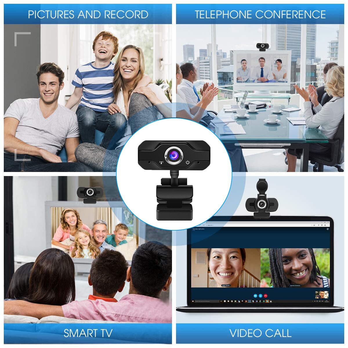 Webcam full HD 1080p webcam met microfoon voor live-uitzending videogesprek conferentiewerk mini pc camera webcam voor computer