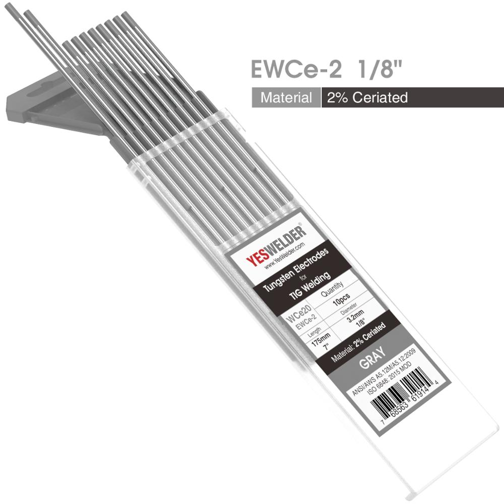 YESWELDER 10pk TIG Welding Tungsten 3.2*175mm WP WT20 WC20 WL15 WL20 WX: WC20-3.2