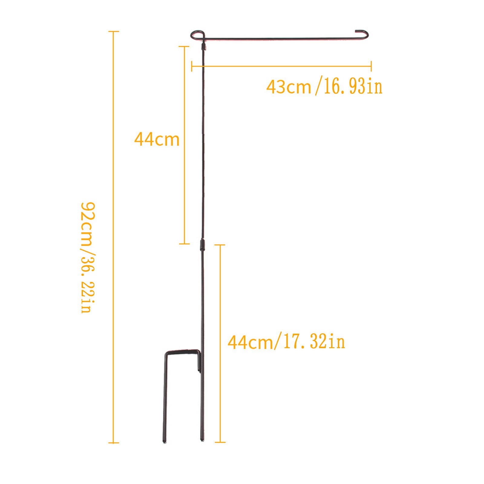 1set Garden Iron Flag Pole Outdoor Yard Flags Stand Flag Banner Holder Lawn Flag Rack Yard & Garden Decor: Default Title