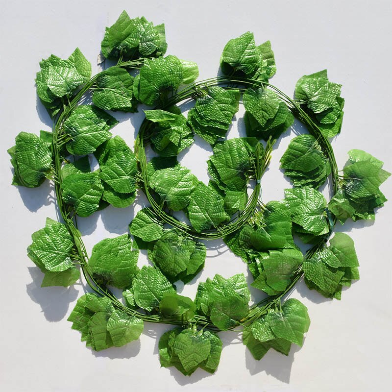 12 Stuks 2M Kunstmatige Opknoping Vine Plant Bladeren Plastic Huis Tuin Muur Bruiloft Decoratie SLC88