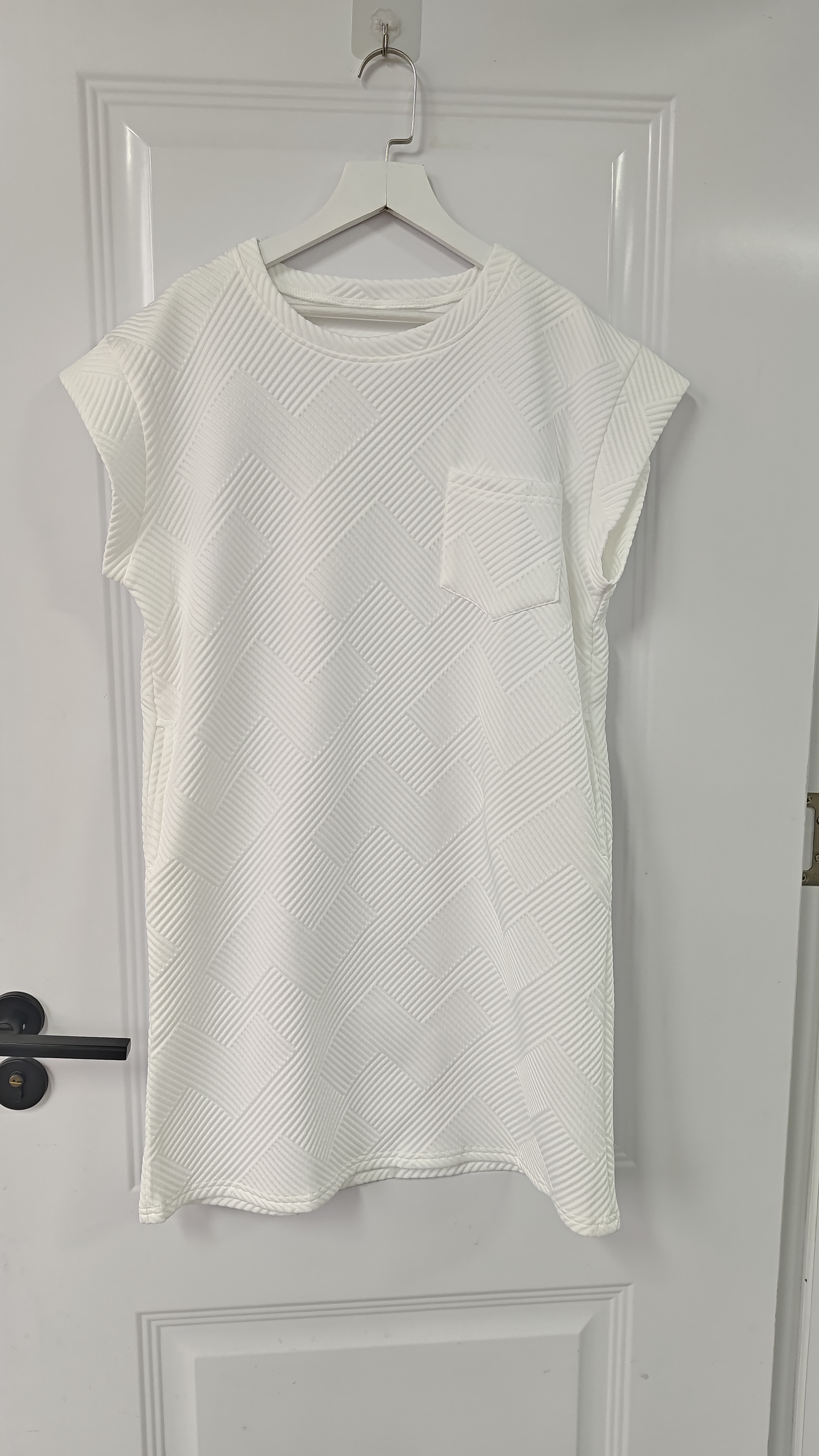 Casual Jurk Dames - Ronde Hals Zakje Korte Mouw Losse A-lijn Mini Polyester: Ik / Groente