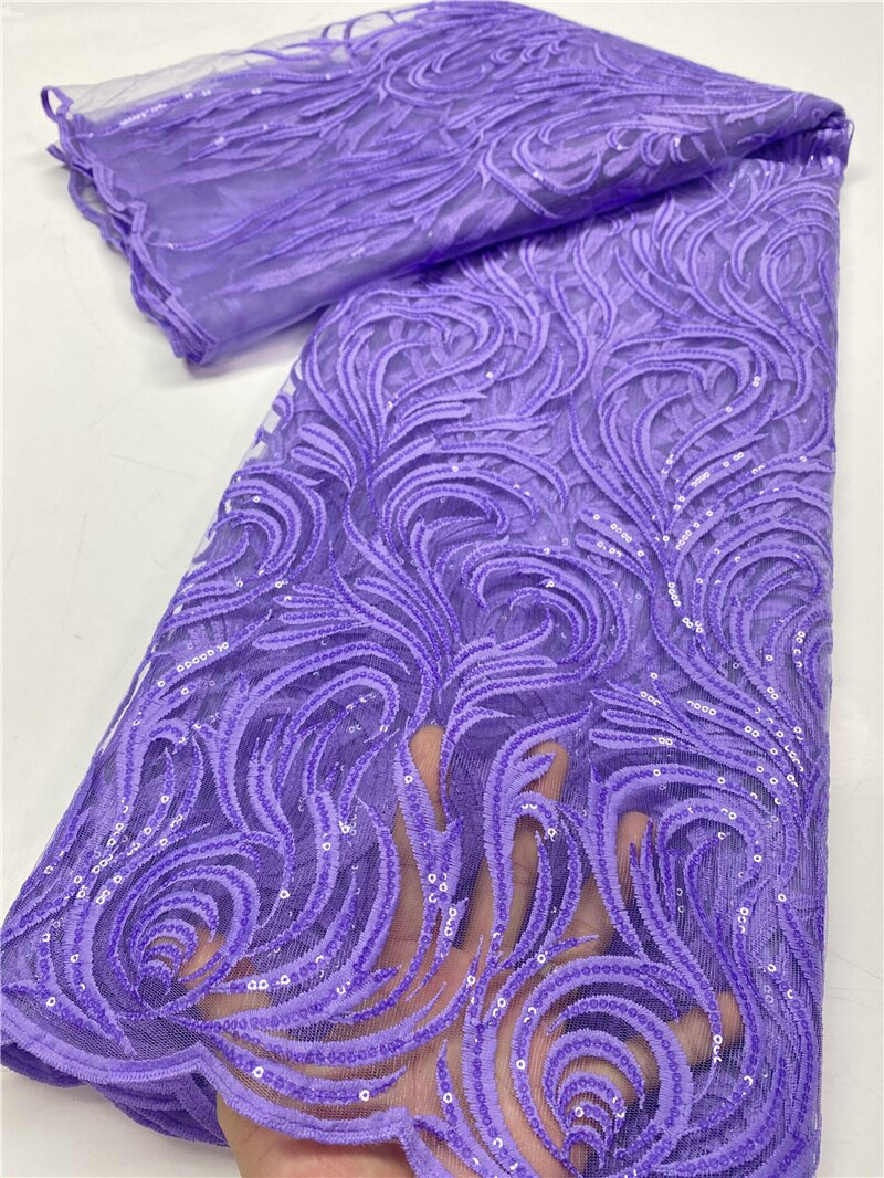 White French Tulle Lace Fabric Lace African Lace Fabric With Sequins Nigerian Lace Fabrics Sewing YA3698B-1