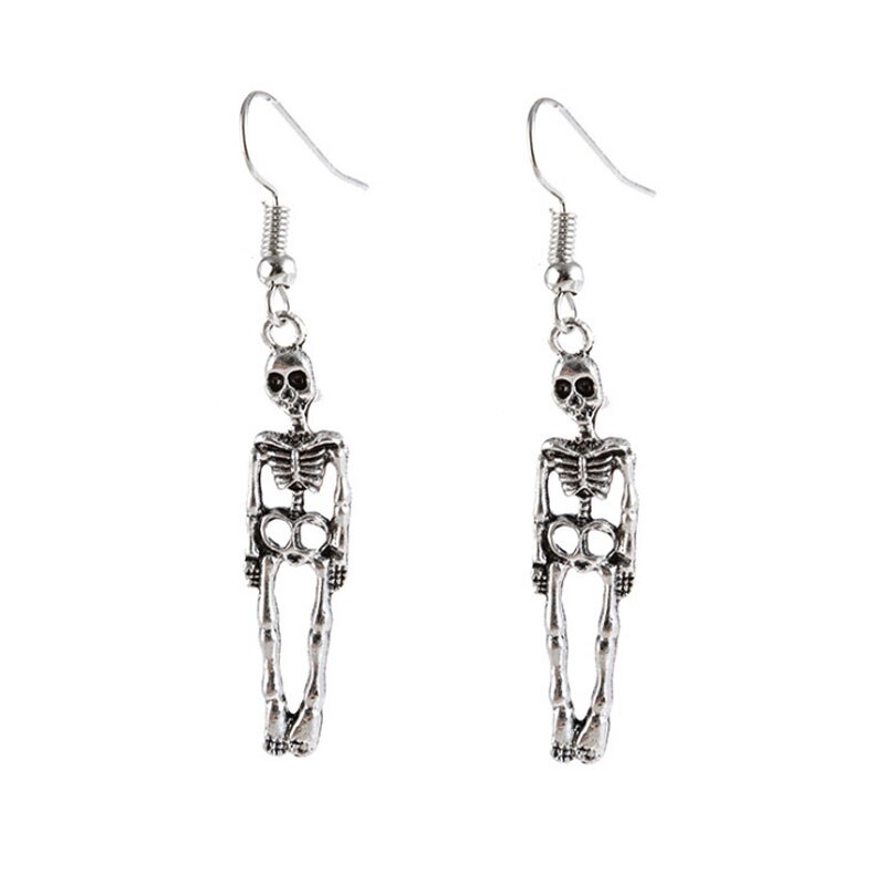 Boucles d'oreilles squelette Vintage pour femme, bijoux pour Halloween, De fête,