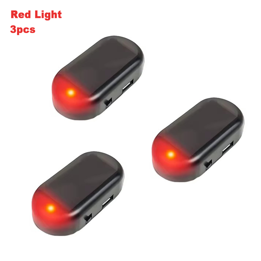 Fausse lumière de sécurité pour voiture à énergie solaire, simulation d'alarme factice, avertissement sans fil, lampe d'avertissement antivol, Imitation clignotante LED: green