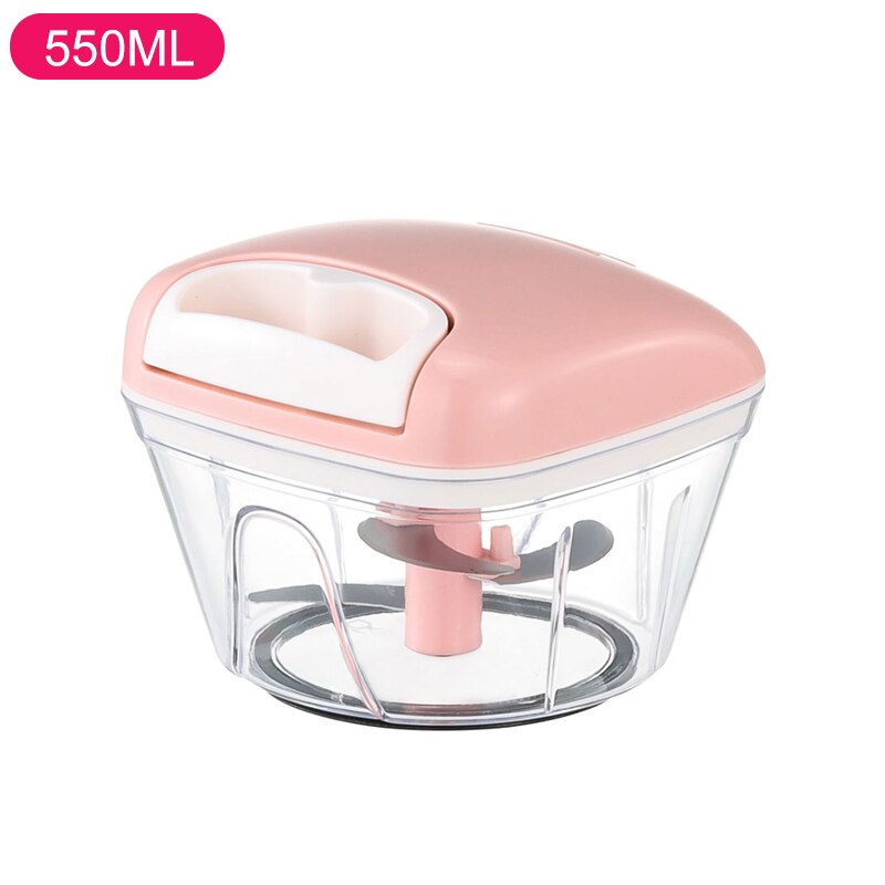Multi Function Meat Grinders Food Stuffer Plastic Vegetable Manual Pepper Meat Grinder Kitchen Ferramentas Home Garden 50: 550ML  pink