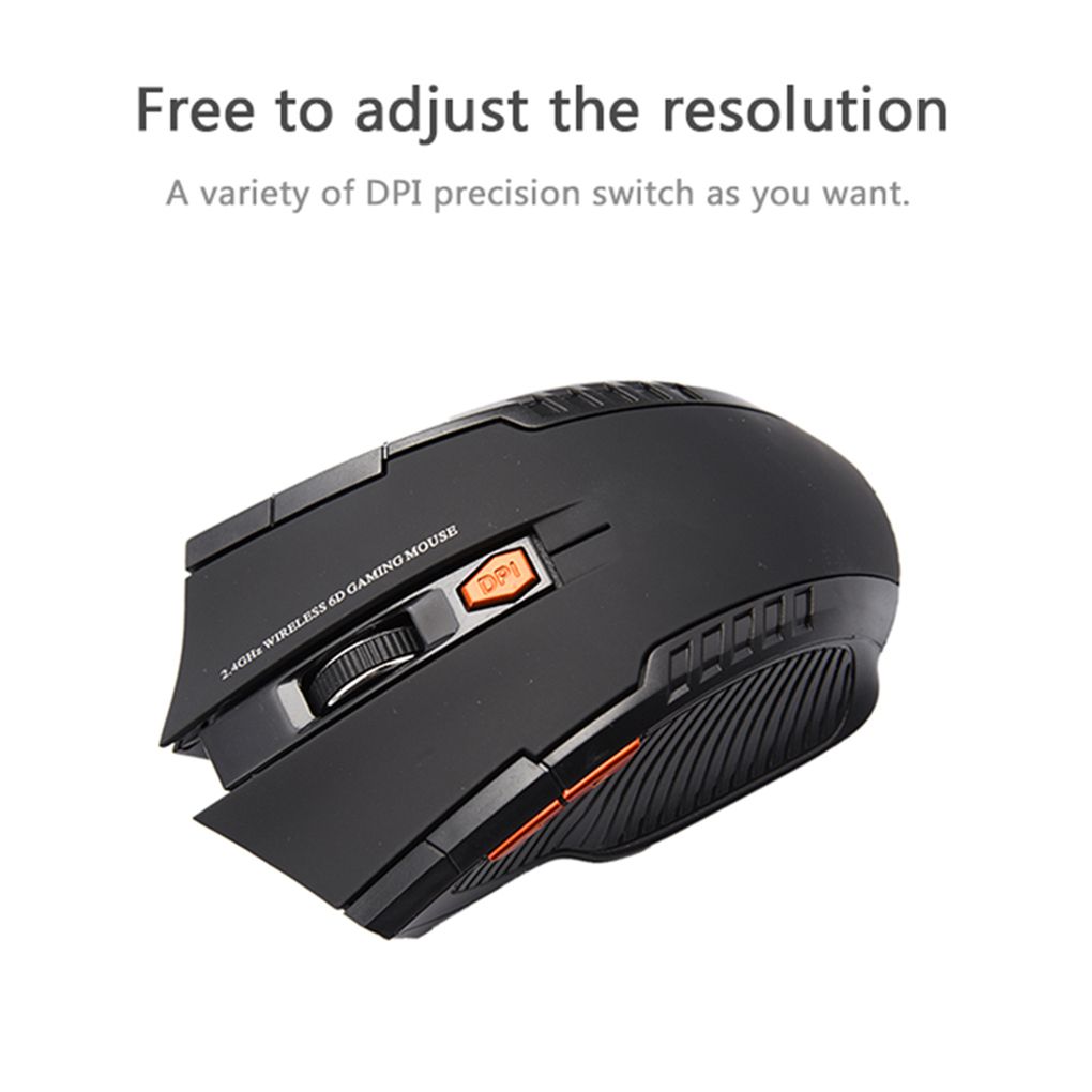 Souris optique sans fil 1600 Ghz, 2.4 DPI, 6 boutons, pour ordinateur et Portable