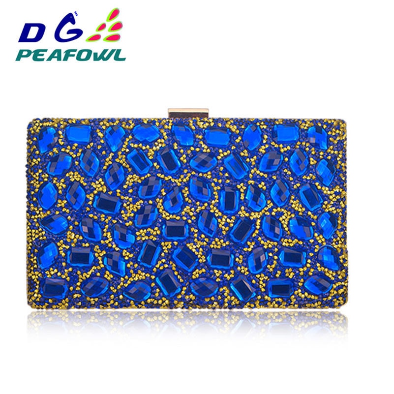 Crystal Opknoping Toilettas Vrouwen Clutch Portemonnees Goud Koppelingen Tassen Blauw Avondtasje Party Zilveren Bruiloft Clutch