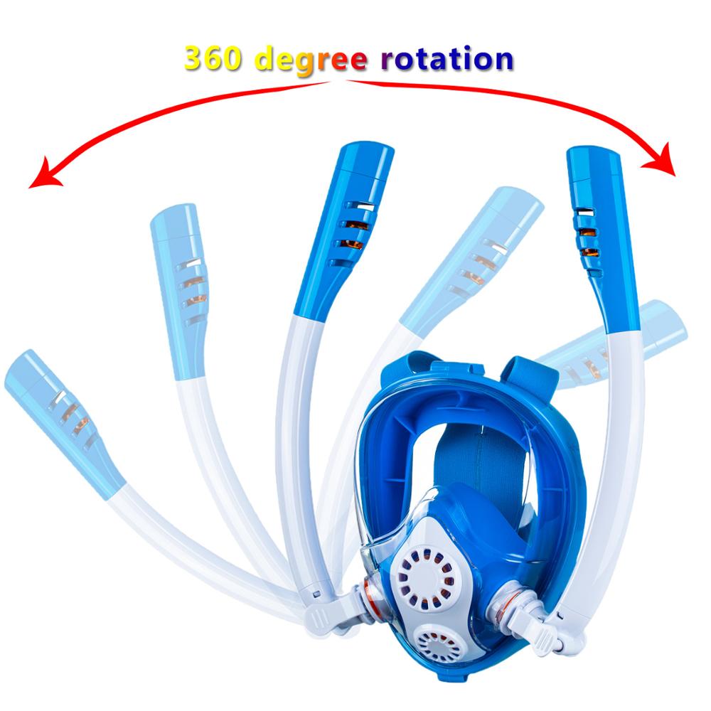 Wentsen Children snorkeling mask full dry silicone swimming glasse for kids boy and girls diving mask double breathing tube
