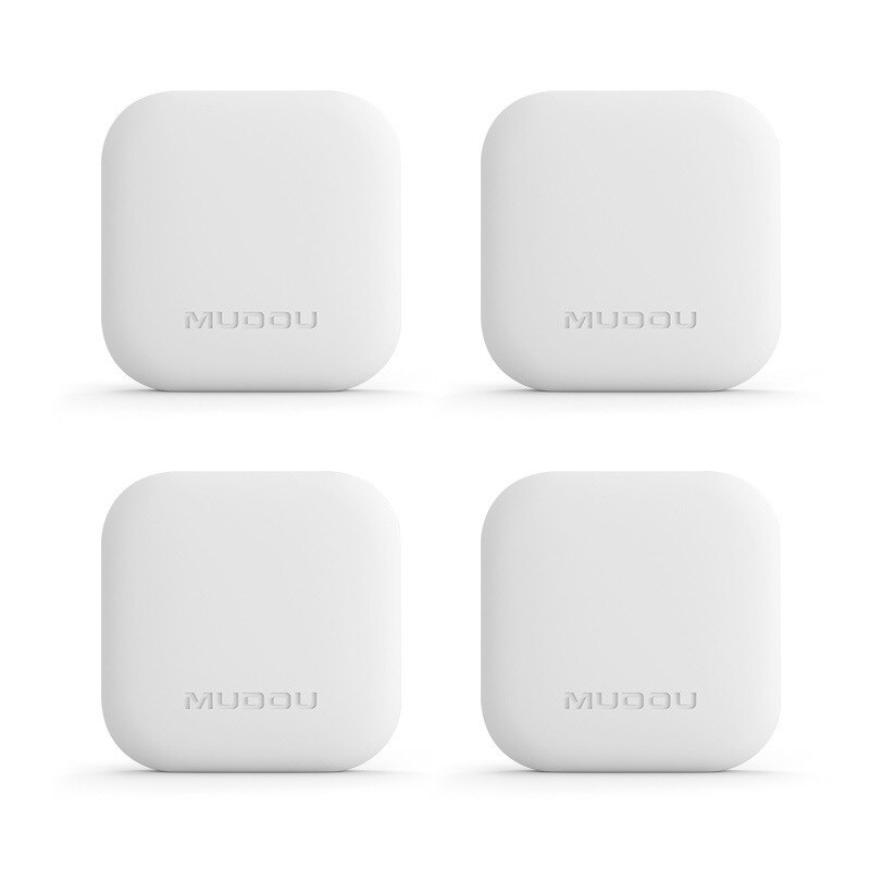 4-piece Air-soft Silicone Anti-collision Stickers Door Handle Anti-collision Pad Protection Cushion Door Rail Wall Guard: WHITE-A