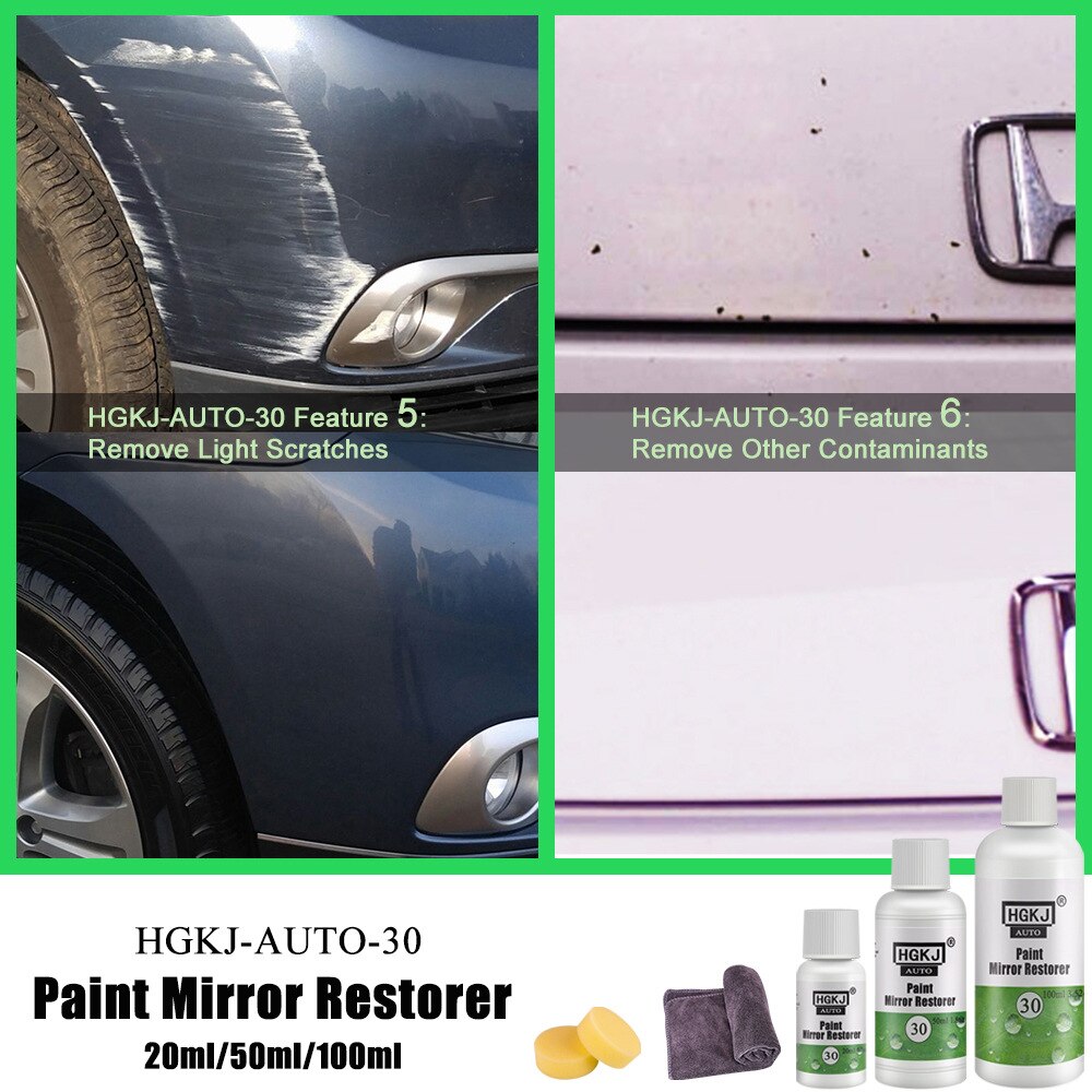 HGKJ-AUTO-30 Car Paint Mirror Restorer Automobile Paint Care Mirror Surface Reducing Agent Scratch Repair Car Wash
