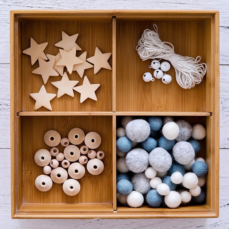 Dziecko drewniane Wykonany ręcznie DIY gwiazdka dzwonek robić łóżka grzechotki zagraj w zdatność zabawki dla dzieci wiatr kuranty robić zabaw ruchowych akcesoria robić wózka dziecinnego szydełka