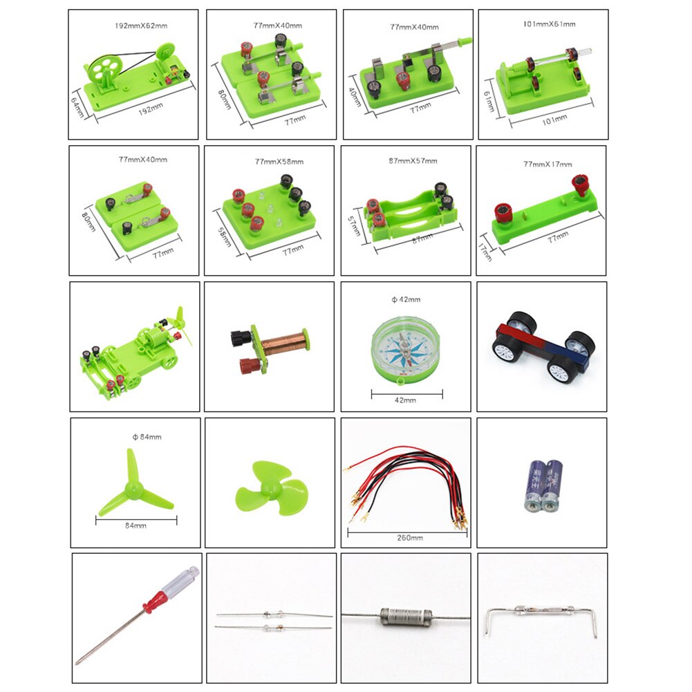 Laboratorio de Física para estudiantes, circuito eléctrico, magnetismo, Kit de experimentos electrónicos, suministro de aprendizaje, experimentos de laboratorio de física