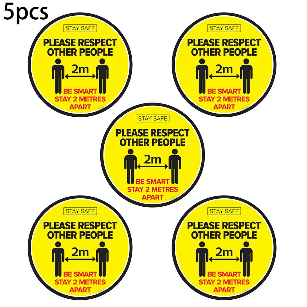 5/10/20Pcs Ground Sign Isolated Label Keep Wait Here Social Distancing Shop Floor Sign 30cm Anti Slip Stay Safe Ground Stickers