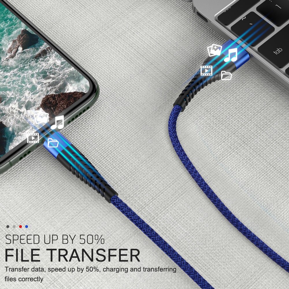 1m 2m 3m usb oplader kabel dataledning til apple iphone 7 8 plus 10 11 pro x xs max 5 6 s 5s 6s hurtig opladning oprindelse lang telefonledning