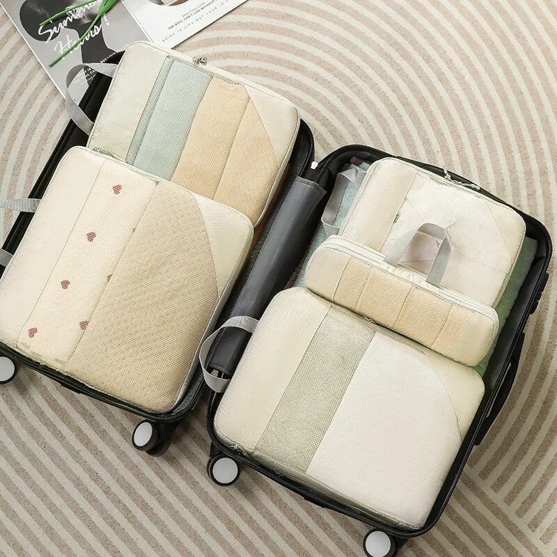 Bolsa de almacenamiento de viaje, cubos de embalaje comprimibles, Maleta de viaje, organizador de equipaje, bolsa de mano impermeable plegable