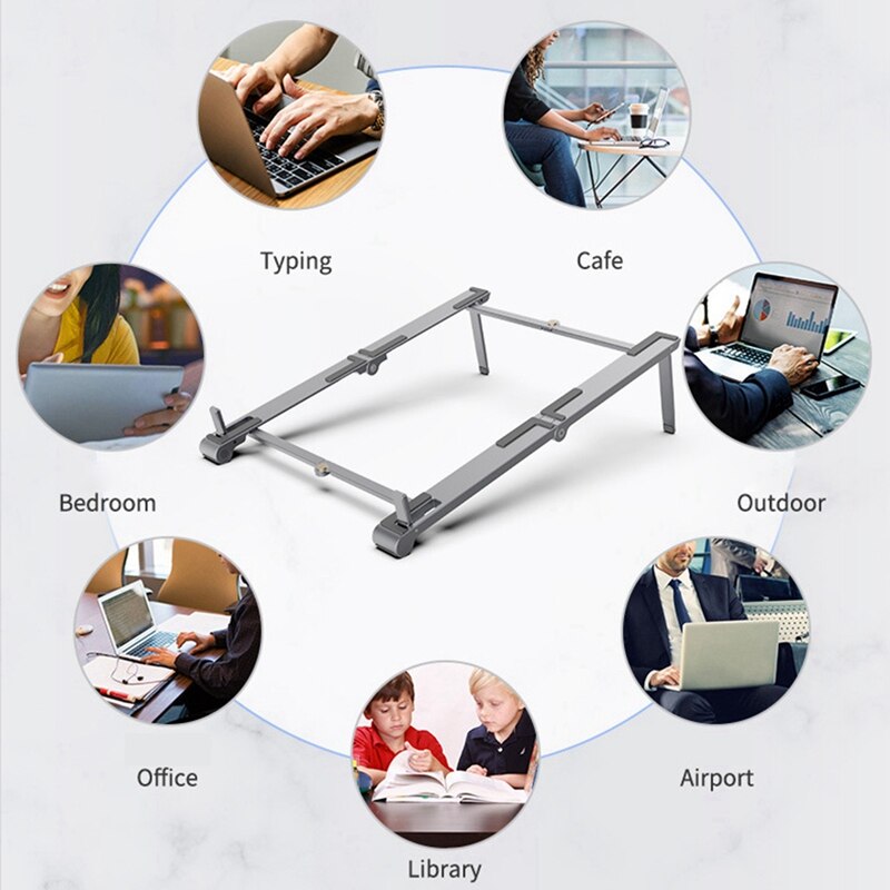 Aluminium Notebook Computer Beugel Drie In Een Opvouwbare Draagbare Pen Mobiele Telefoon Beugel