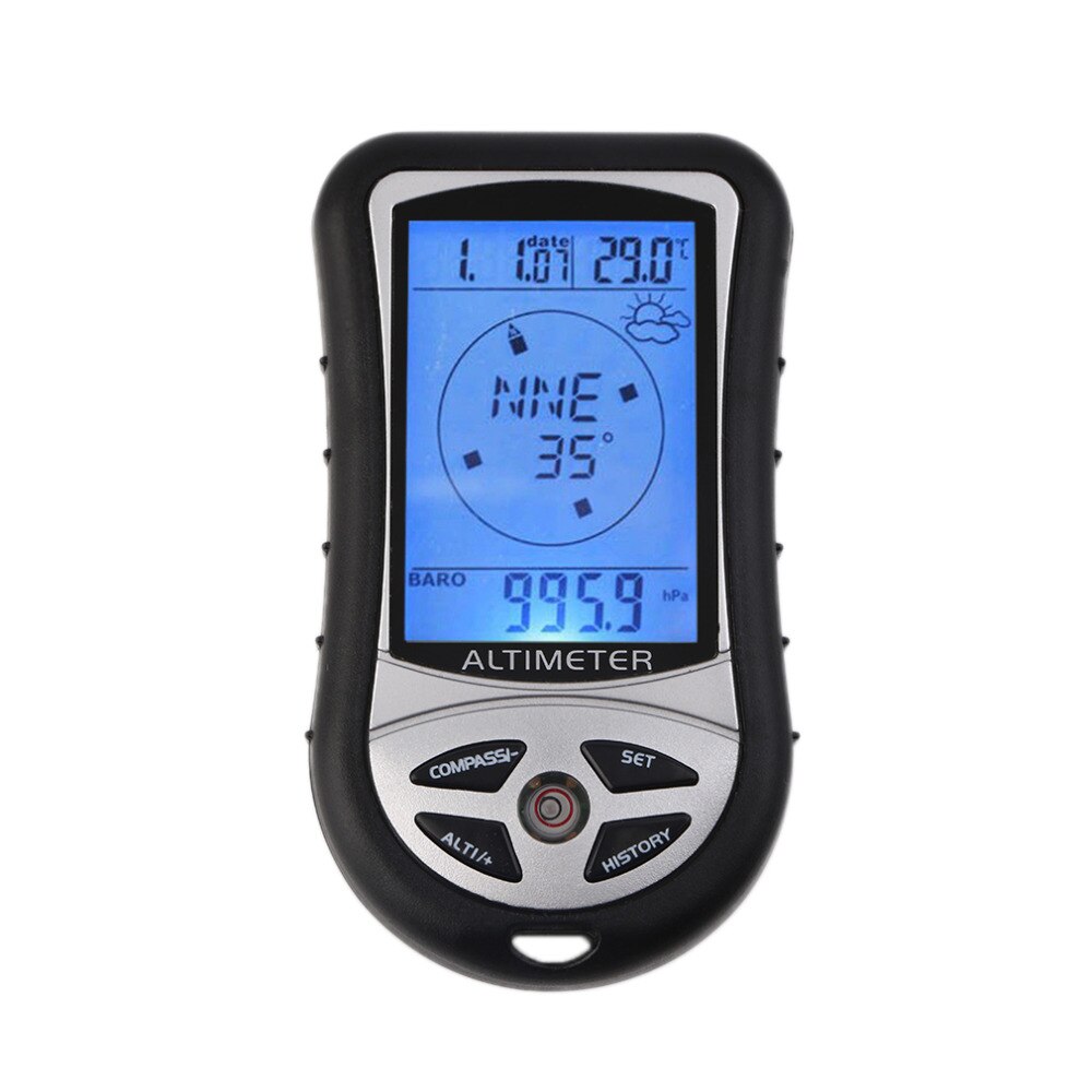 8 In 1 Digital LCD Compass Altimeter Barometer Thermo Temperature Clock Calendar for outdoor hiking fishing