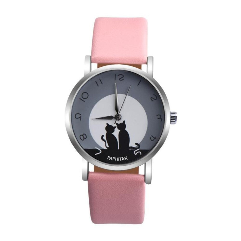 Männer Frauen relogios Schöne Katze Quarz Analog Arabische Zahlen Party Datum Paar Armbanduhr reloj bajan saat HEIßER frau uhr