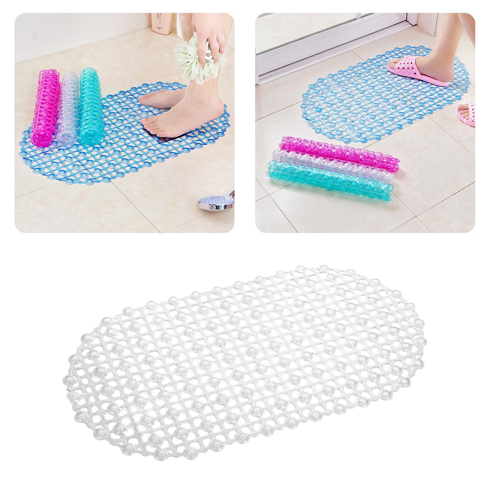 67X37Cm Mat Bad Badmat Pvc Kleine Bad Veiligheid Douche Antislip Badmatten Met Zuignap cups Floor Mat