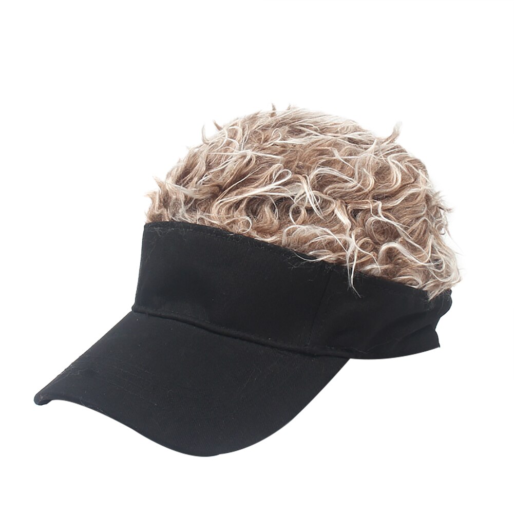 Mannen Vrouwen Casual Beknopte Zonnescherm Verstelbare Zonneklep Baseball Cap met Spiked Haren Pruik Baseball Hoed met Spiked Pruiken