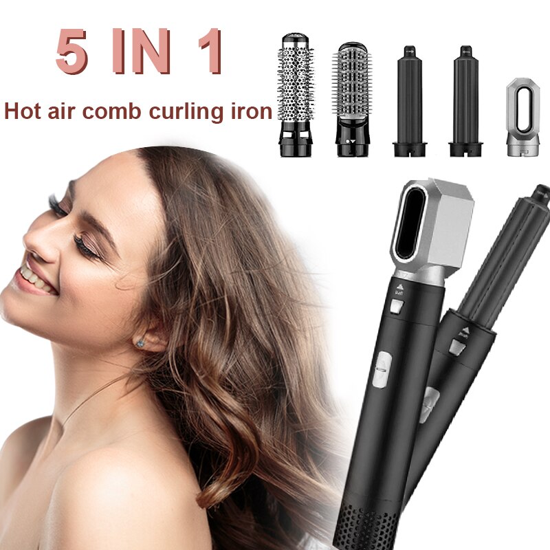 Hair Dryer 5 In1 Kit Electric Blow Air Styler Comb Curling Wand Detachable Brush Iron Hair Curler Straightener for Airwrap