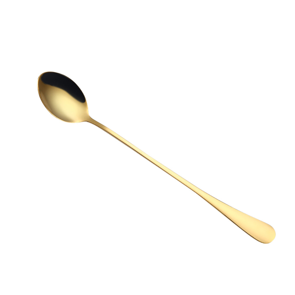 1pc 19.5*3cm farverige skeer lange skeer skeer bestik kaffe drikkeværktøj køkkenudstyr: Guld