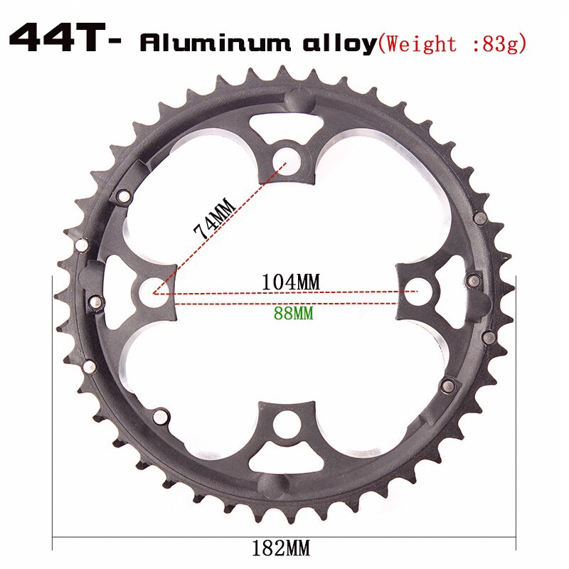 104BCD 22/24/32/42/44T Mountain Bicycle Chainwheel MTB bike crankset Aluminum Narrow Wide Chainring BCD 104