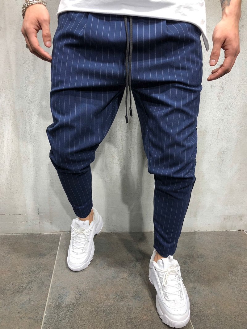 Summer Mens Hip Hop Suit Pants Men Joggers Casual Solid Cotton Pants Hip Hop Male Trousers NZ69: royal blue / XXXL