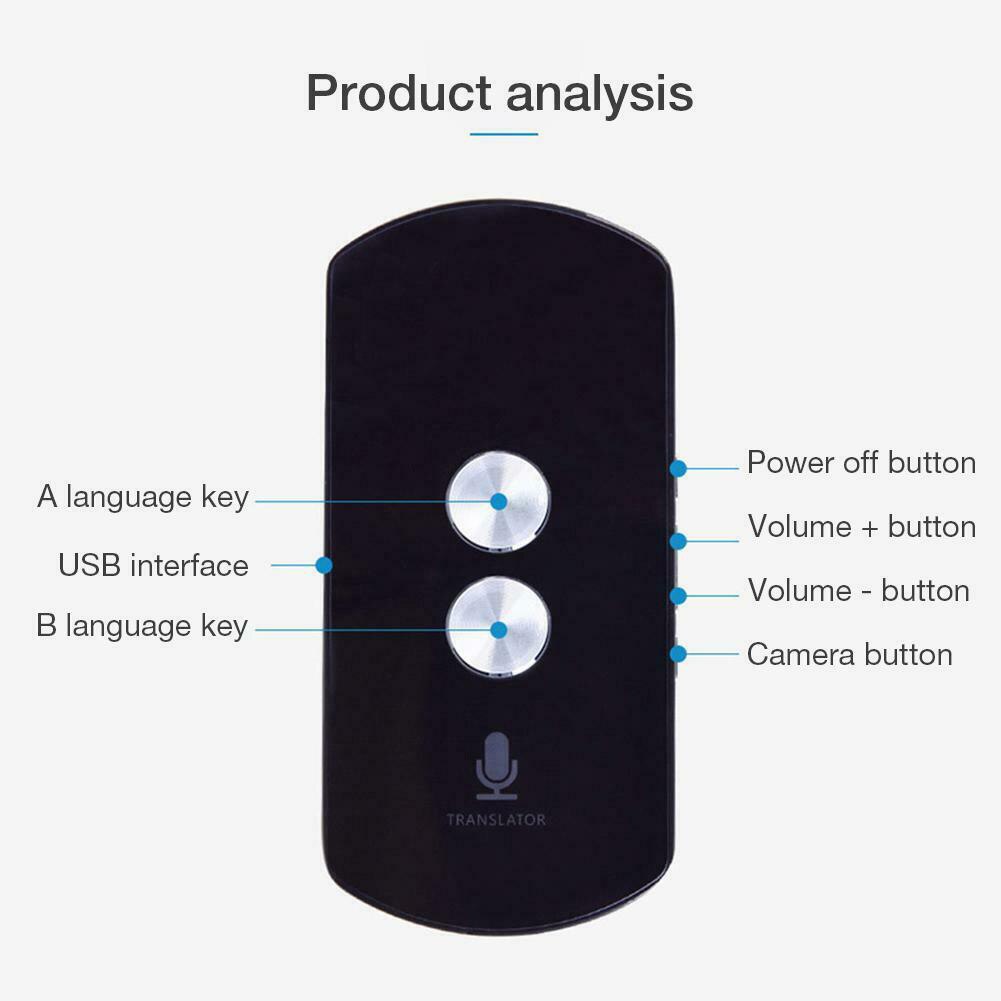 Vergadering Tolk Draadloze Reizen Voice Synchrone Assistent Smart Vertaler Intelligente Bluetooth Meertalige Draagbare
