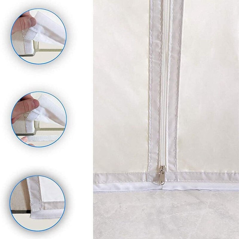 AirLock Window Seal,Flexible Cloth Sealing Plate Window Seal with with Zip and Adhesive for Mobile AirConditioning Units