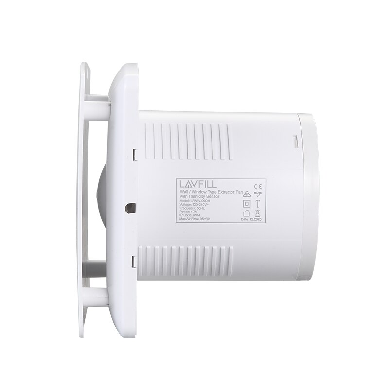 Bathroom Toilet Extractor Ventilation Fan with Humidity Sensor Timer 100mm 230V