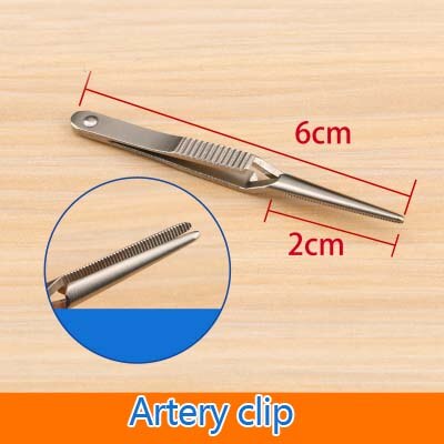 Arterial venous clamping stainless steel micro-device clip-down device temporary blocking clip hemostasis artery hemostat: 6