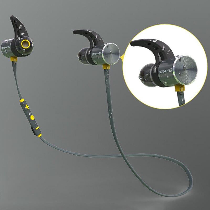 PLEXTONE BX343 auriculares Bluetooth, Bluetooth 4,1 deportes de succión magnética impermeable en el oído auriculares inalámbricos de doble batería