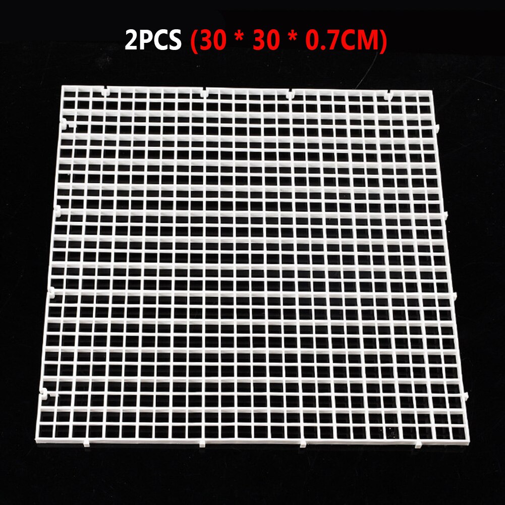 2pcs Pet Supplies Filtration Net Free Cut Gravel Fish Tank Divider Isolation Board Separator Plastic Bottom Tray Aquarium Grid: White / 30x30x0.7cm