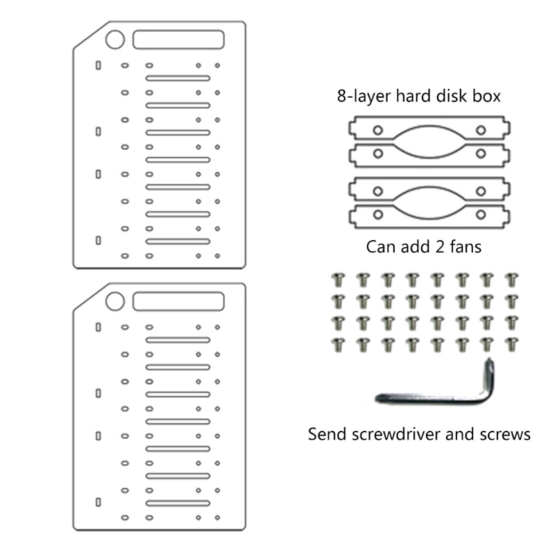 Mehrschichtiges SSD-Gestell für 3,5-Zoll-Festplatten-Organizer, externe Deskeop-HDD-Halterung: Blau