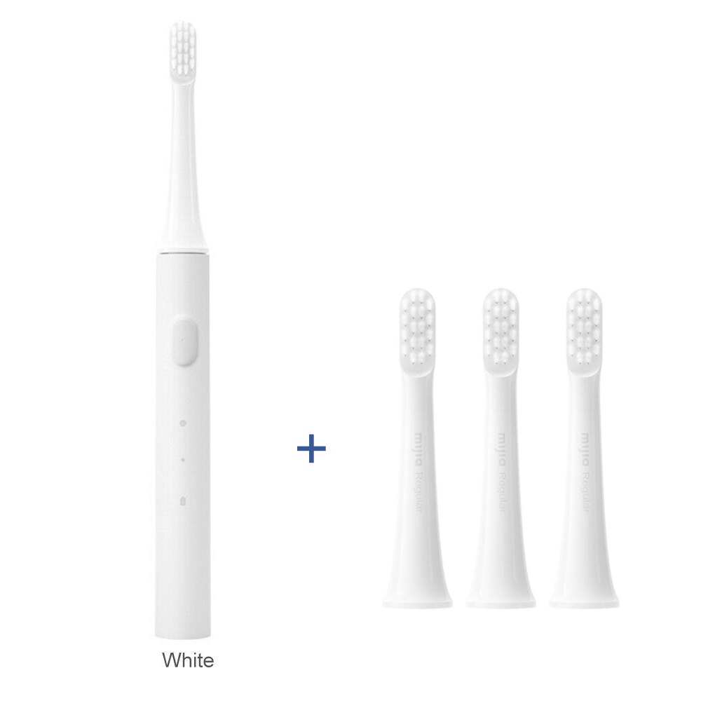 XIAOMI-cepillo de dientes eléctrico inteligente Mijia T100, cepillo de dientes sónico IPX7, resistente al agua, con cabezal: White and 3Head
