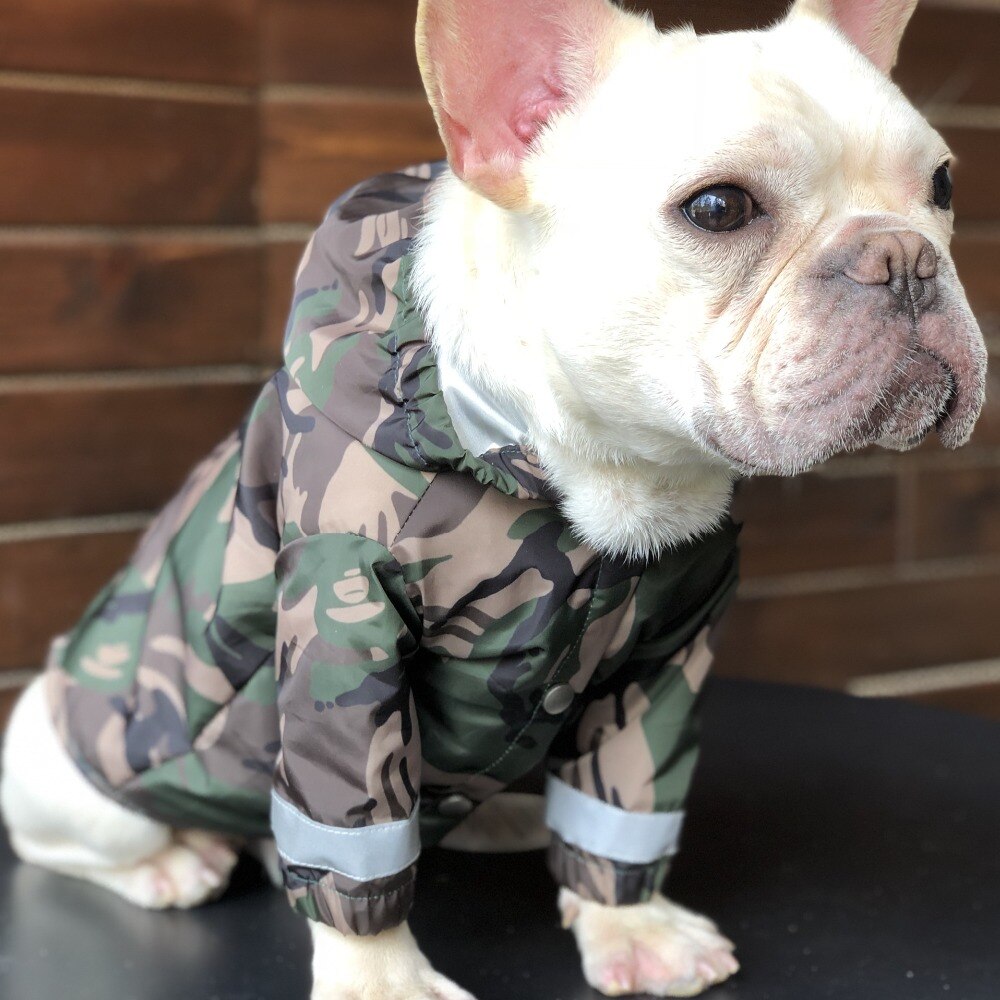 Kæledyr hund regnfrakke tøj til store hunde camouflage vandtæt tøj regner hund regnfrakke udendørs kostumer fransk bulldog
