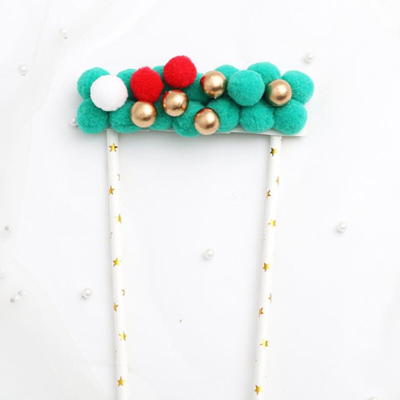 1Set Merry Christmas Letter Cake Topper Santa Claus Snowman Cake Decoration Home: K