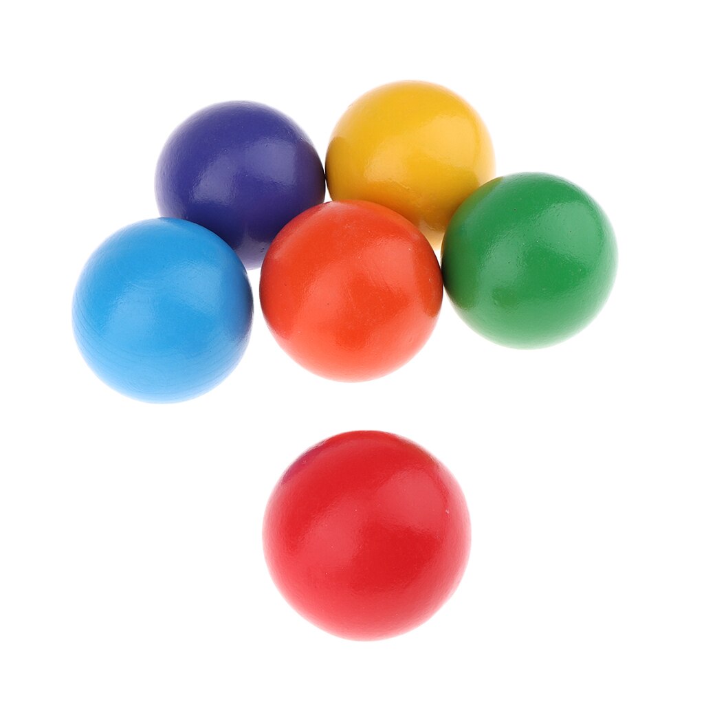 6 x wooden balls rainbow, rainbow balls, children educational educational wooden