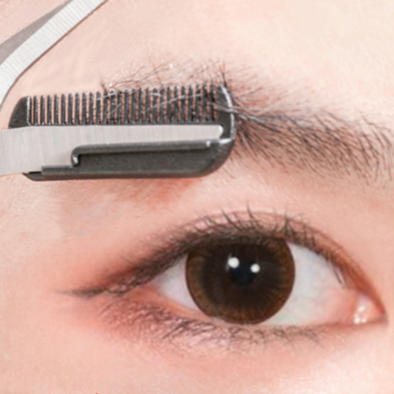 Forbici per sopracciglia nere sicure rifinitore per sopracciglia con pettine Rasoio per depilazione Sopracciglia Strumento per modellare il trucco Commercio tutto'ingrosso in acciaio inossidabile