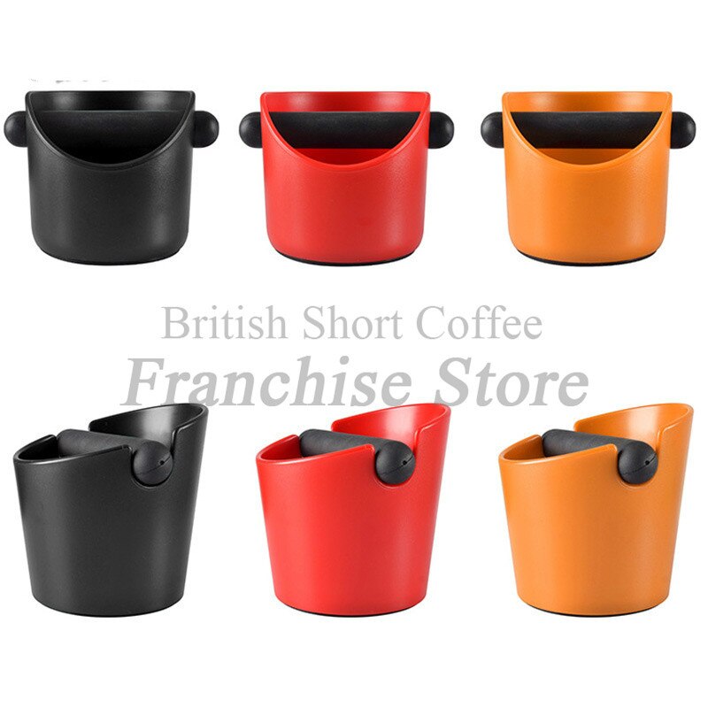 Cubo de basura de plástico para café Espresso, absorbente de golpes, con mango, contenedor para café molido, caja de residuos para moler café