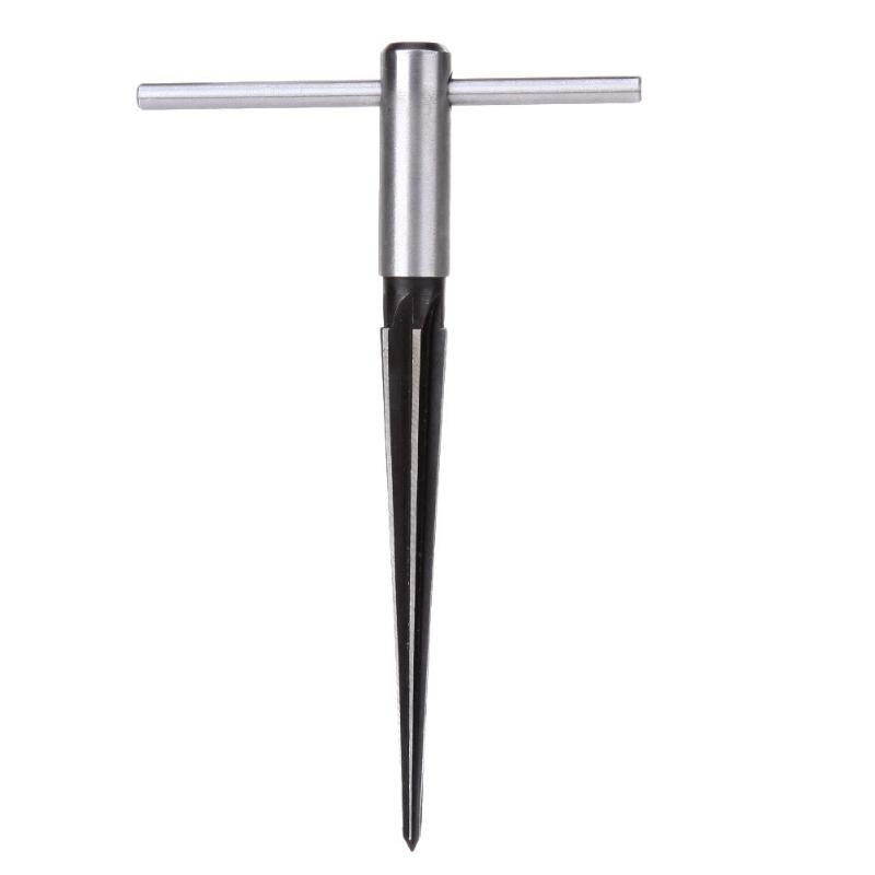 3mm to 13mm Bridge Pin Hole Hand Held Reamer T Handle Tapered 6 Fluted Chamfer Reaming Woodworker Cutting Tool 45 # Steel