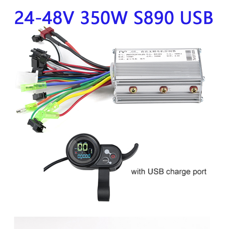 36/48V Ebike Controller With Lcd Display For Electric Scooter Controller Electric Bike Controller Kit Electric Bike Display S5: 24-48V 350W S890 USB