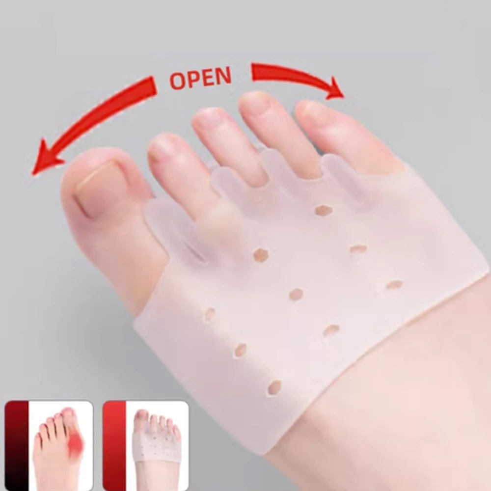 1pc silikon hallux valgus-korrigerer for tåseparator forfotputer avlastende innleggssåler forebygging av føtter