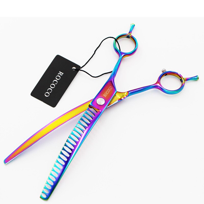 Tijeras de aseo para mascotas profesionales para perros de 8 pulgadas, tijeras curvadas de adelgazamiento, tijeras de aseo para gatos y perros para Peluqueros, tijeras de adelgazamiento de cabello