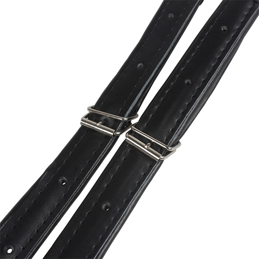 Part Black Adjustable Leather Accordion Shoulder Straps