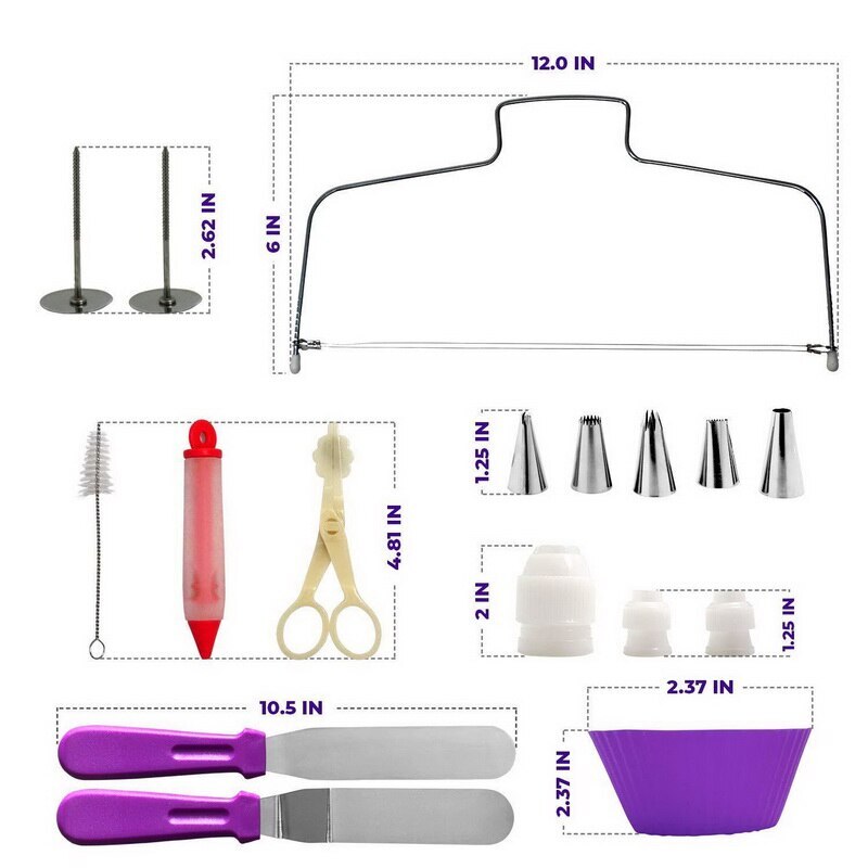 106pcs/set Cake Turntable Set Multifunction Cake Decorating Kit Pastry Tube Fondant Party Kitchen Dessert Baking Supplies