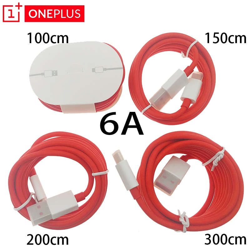 Oneplus 7T USB 3,1 Typ C 6A DASH Runde Kabel Schnelle schnell lade Sync Daten Linie 100cm 150cm 200cm 300cm Für ein plus 6 6t 5 3